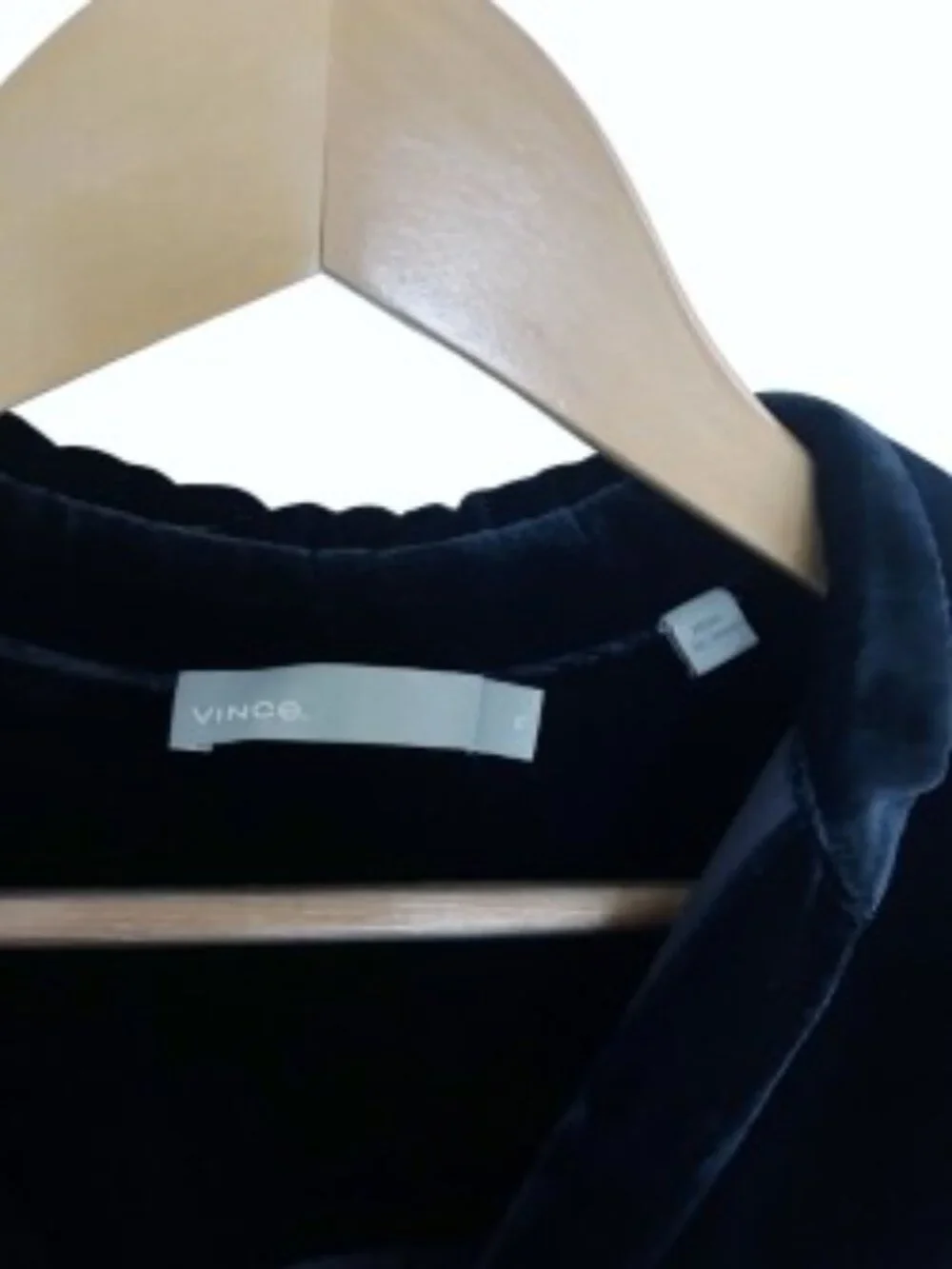 Vince Dark Blue Velvet Shirt Dress XSmall